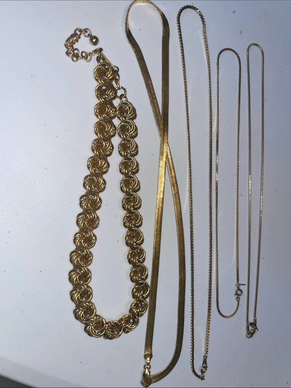 Gold-Tone Women's 5-Necklace Set - Classic Chain Styles